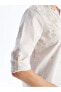 LCW Grace Kaçık Yaka Nakışlı Uzun Kollu Kadın Bluz