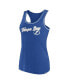 Фото #3 товара Women's Royal Tampa Bay Lightning Wordmark Logo Racerback Scoop Neck Tank Top