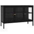 Sideboard OLIS Stahl und Glas Schwarz