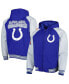 ფოტო #1 პროდუქტის Men's Royal Indianapolis Colts Defender Raglan Full-Zip Hoodie Varsity Jacket