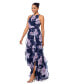 Women's Floral Chiffon Halter-Neck Gown