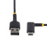 Фото #4 товара StarTech.com 6ft (2m) USB A to C Charging Cable Right Angle - Heavy Duty Fast Charge USB-C Cable - Black USB 2.0 A to Type-C - Rugged Aramid Fiber - 3A - USB Charging Cord - 2 m - USB A - USB C - USB 2.0 - 480 Mbit/s - Black