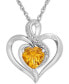 ფოტო #3 პროდუქტის Birthstone Gemstone & Diamond Accent Heart Pendant Necklace in Sterling Silver