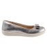 Фото #1 товара Trotters Avery T2202-044 Womens Silver Narrow Leather Ballet Flats Shoes
