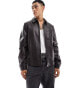 Фото #1 товара ASOS DESIGN faux leather harrington jacket in brown