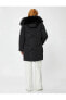 Фото #12 товара Пальто Koton Plush Hooded Zippered Coat
