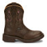 Justin Boots Gemma Embroidered Perforated Round Toe Cowboy Booties Womens Brown