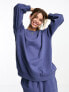 Фото #5 товара Miss Selfridge oversized sweatshirt co-ord in indigo blue