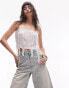 Фото #1 товара Topshop vintage lace tassel cami in white