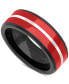 ფოტო #1 პროდუქტის Men's Ceramic Wedding Band in Two-Tone Tungsten Carbide