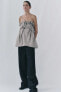 ZW COLLECTION PLEATED STRAPLESS TOP