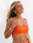 South Beach X Miss Molly crinkle crop bikini top in orange