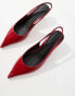 Фото #4 товара ASOS DESIGN Stroll slingback mid heeled shoes in red - RED