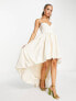 Фото #3 товара ASOS DESIGN Premium corset bubble high low hem maxi dress in cream