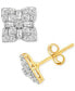 ფოტო #1 პროდუქტის Diamond Round & Baguette Cluster Studs Earrings (1/2 ct. t.w.) in 10k Gold