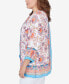 Фото #3 товара Блузка Ruby Rd. plus Size с принтом цветовых натюрмортов из креп-джоржета