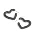 Faux Stone Pave Heart Hoop Earrings