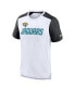 ფოტო #3 პროდუქტის Men's White, Heathered Black Jacksonville Jaguars Color Block Team Name T-shirt