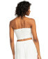 ფოტო #2 პროდუქტის Juniors' Warm Waters Smocked Eyelet Crop Top