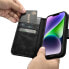 2w1 etui skórzany pokrowiec z klapką iPhone 14 Plus Anti-RFID Oil Wax Wallet Case czarny