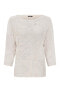 Фото #1 товара Women's 3/4 Sleeve Boat Neck Floral Knit Pullover