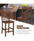 Фото #5 товара Set of 2 Bar Stools 24'' Counter Height Chairs Walnut