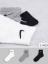 Фото #1 товара Nike Training 3 pack unisex ankle socks in multi