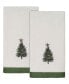 Trees with Gold Star Holiday 2-Pc. Fingertip Towel Set, 11" x 16"