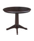 36" Round Top Pedestal Table with 12" Leaf