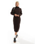 Glamorous chunky knitted midi dress in chocolate