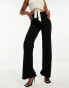 Y.A.S tailored zip front wide leg trousers in black