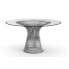 Dining Table DKD Home Decor Transparent Silver Steel Tempered Glass 130 x 130 x 75 cm