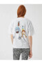 2yal18621ık Yuvarlak Yaka Kısa Kollu Normal Kalıp Koyu Beyaz Kadın T-shirt