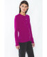 Women's 100% Cashmere Button Front Long Sleeve Crewneck Cardigan Sweater (1575, Azalea, Large )