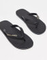 Jack & Jones flip flops with logo in black