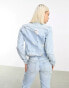 COLLUSION shrunken denim jacket co-ord in light blue