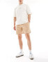 ASOS DESIGN slim towelling shorts in beige Бежевый, S - W32 - фото #6