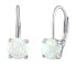 Silver earrings with white synthetic opal LPS1398W