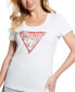 ფოტო #3 პროდუქტის Women's Embellished Triangle Logo Scoop-Neck T-Shirt