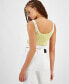 ფოტო #2 პროდუქტის Women's Cropped Ribbed Sleeveless Sweater