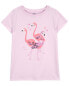 Kid Flamingo Heart Graphic Tee XS