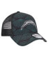 ფოტო #2 პროდუქტის Men's Black Los Angeles Chargers Agave Trucker 9FORTY Adjustable Hat