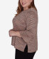 ფოტო #4 პროდუქტის Plus Size Rue Rivoli Women's Beaded Split Neck Space Dye Top