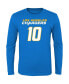 ფოტო #3 პროდუქტის Big Boys and Girls Justin Herbert Powder Blue Los Angeles Chargers Mainliner Player Name and Number Long Sleeve T-shirt