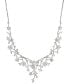 Rhodium-Plated Cubic Zirconia Flower Statement Necklace, 16" + 2" extender, Created for Macy's