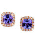 Фото #3 товара Серьги Macy's Tanzanite & Diamond Halo Stud