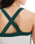 Фото #3 товара ASOS DESIGN crossback contrast green halter