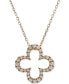 ფოტო #1 პროდუქტის Diamond Clover 18" Pendant Necklace (1/3 ct. t.w.) in 14k Rose Gold