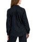 Petite Jacquard Animal Print Button Front Satin Shirt, Created for Macy's