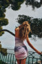 Фото #4 товара Платье из полупрозрачной ткани с драпировкой и принтом ZARA